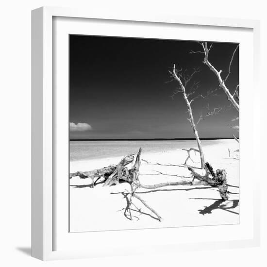 Cuba Fuerte Collection SQ BW - Wild White Sand Beach-Philippe Hugonnard-Framed Photographic Print