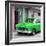 Cuba Fuerte Collection SQ - Classic American Green Car in Havana-Philippe Hugonnard-Framed Photographic Print