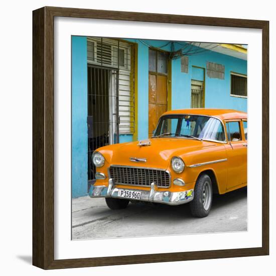 Cuba Fuerte Collection SQ - Classic American Orange Car in Havana-Philippe Hugonnard-Framed Photographic Print