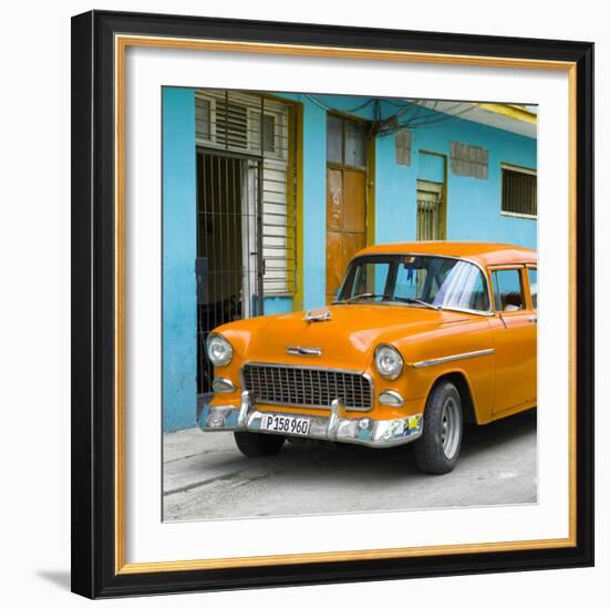 Cuba Fuerte Collection SQ - Classic American Orange Car in Havana-Philippe Hugonnard-Framed Photographic Print