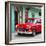 Cuba Fuerte Collection SQ - Classic American Red Car in Havana-Philippe Hugonnard-Framed Photographic Print