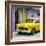 Cuba Fuerte Collection SQ - Classic American Yellow Car in Havana-Philippe Hugonnard-Framed Photographic Print