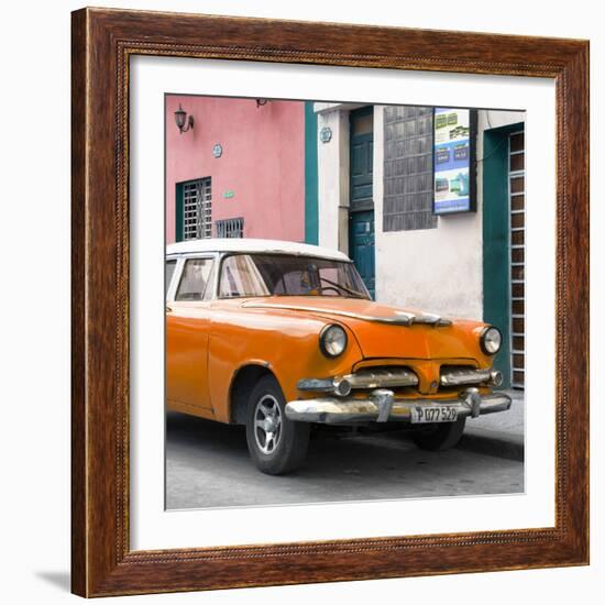 Cuba Fuerte Collection SQ - Classic Orange Car-Philippe Hugonnard-Framed Photographic Print