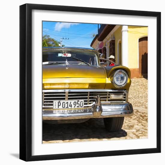 Cuba Fuerte Collection SQ - Close-up of American Classic Golden Car II-Philippe Hugonnard-Framed Photographic Print