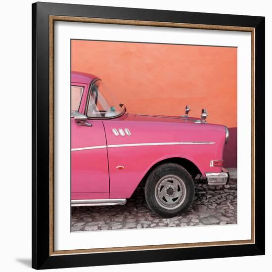 Cuba Fuerte Collection SQ - Close-up of Retro Dark Pink Car-Philippe Hugonnard-Framed Photographic Print