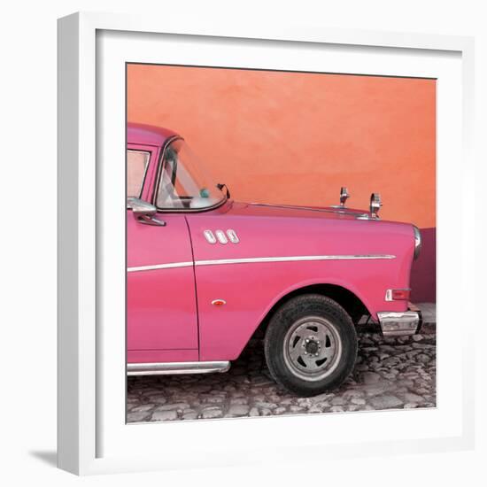 Cuba Fuerte Collection SQ - Close-up of Retro Dark Pink Car-Philippe Hugonnard-Framed Photographic Print