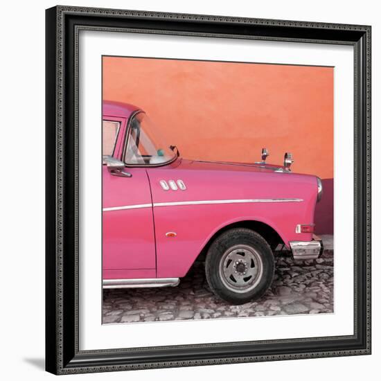 Cuba Fuerte Collection SQ - Close-up of Retro Dark Pink Car-Philippe Hugonnard-Framed Photographic Print