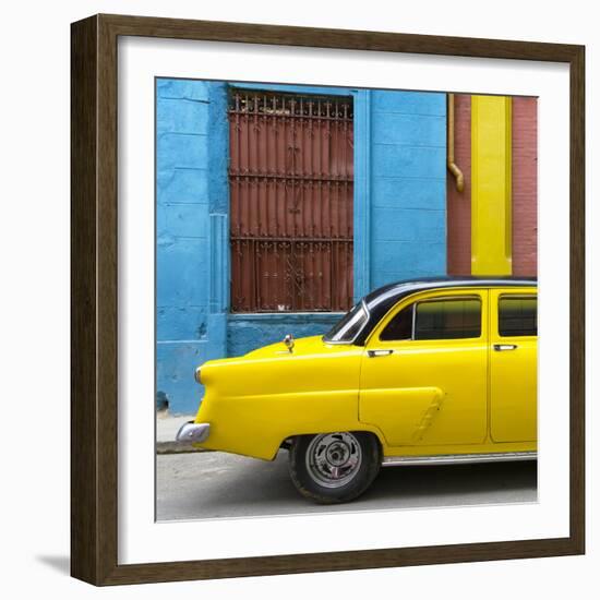 Cuba Fuerte Collection SQ - Close-up of Yellow Taxi of Havana II-Philippe Hugonnard-Framed Photographic Print