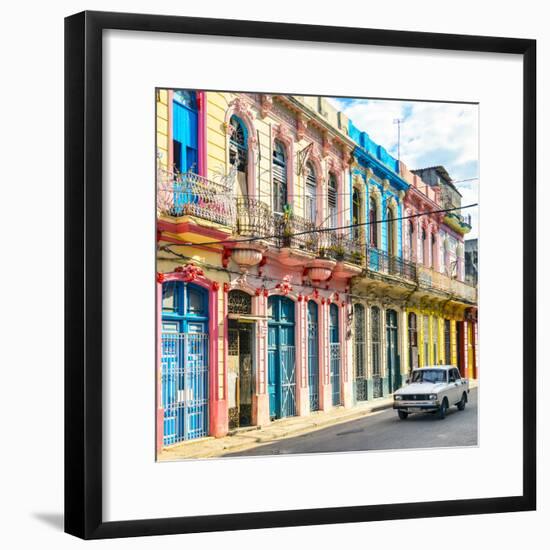 Cuba Fuerte Collection SQ - Colorful Facades in Havana-Philippe Hugonnard-Framed Photographic Print