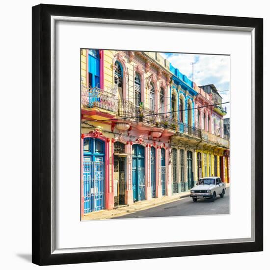 Cuba Fuerte Collection SQ - Colorful Facades in Havana-Philippe Hugonnard-Framed Photographic Print