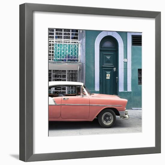 Cuba Fuerte Collection SQ - Coral Classic Car in Havana-Philippe Hugonnard-Framed Photographic Print