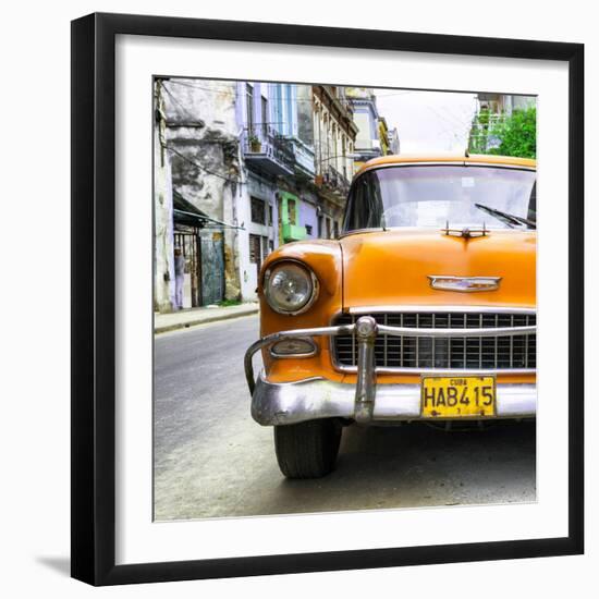 Cuba Fuerte Collection SQ - Detail on Orange Classic Chevrolet-Philippe Hugonnard-Framed Photographic Print