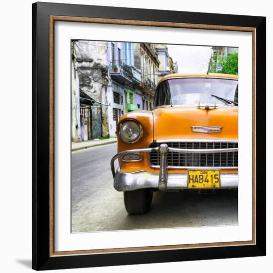 Cuba Fuerte Collection SQ - Detail on Orange Classic Chevrolet-Philippe Hugonnard-Framed Photographic Print