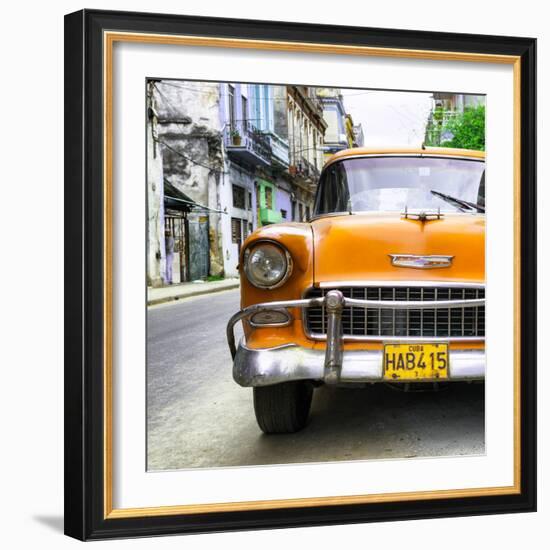 Cuba Fuerte Collection SQ - Detail on Orange Classic Chevrolet-Philippe Hugonnard-Framed Photographic Print