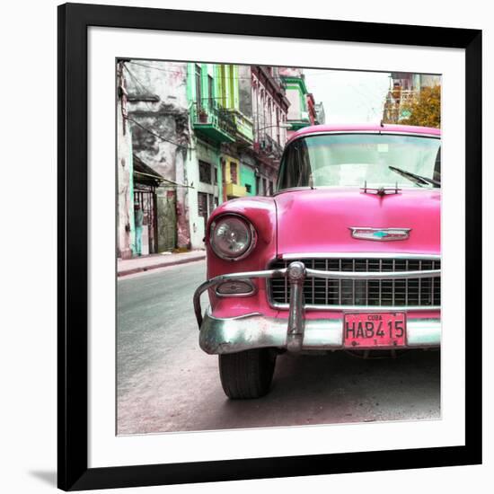 Cuba Fuerte Collection SQ - Detail on Pink Classic Chevrolet-Philippe Hugonnard-Framed Photographic Print