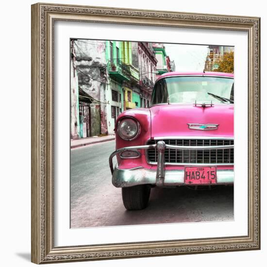 Cuba Fuerte Collection SQ - Detail on Pink Classic Chevrolet-Philippe Hugonnard-Framed Photographic Print