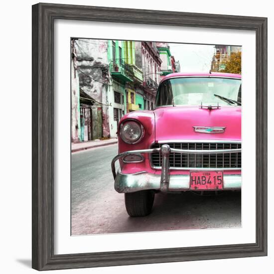 Cuba Fuerte Collection SQ - Detail on Pink Classic Chevrolet-Philippe Hugonnard-Framed Photographic Print