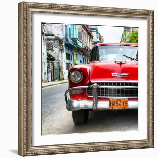 Cuba Fuerte Collection SQ - Detail on Red Classic Chevrolet-Philippe Hugonnard-Framed Photographic Print