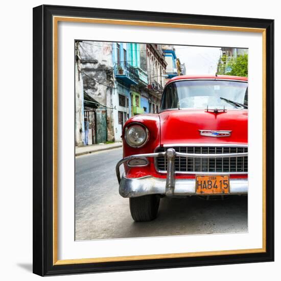 Cuba Fuerte Collection SQ - Detail on Red Classic Chevrolet-Philippe Hugonnard-Framed Photographic Print