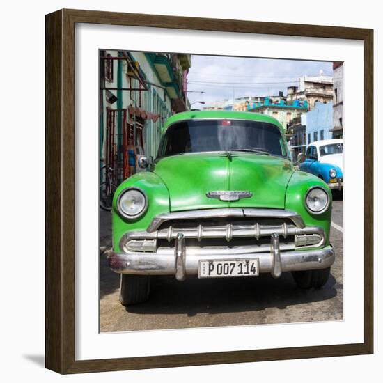 Cuba Fuerte Collection SQ - Green Chevy-Philippe Hugonnard-Framed Photographic Print