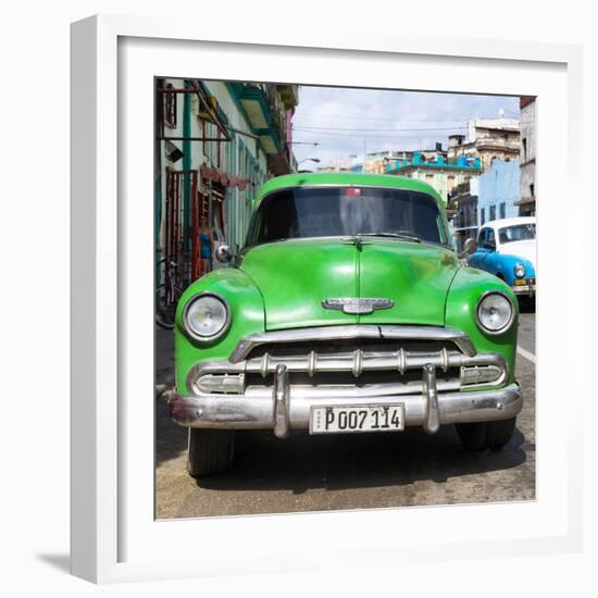 Cuba Fuerte Collection SQ - Green Chevy-Philippe Hugonnard-Framed Photographic Print