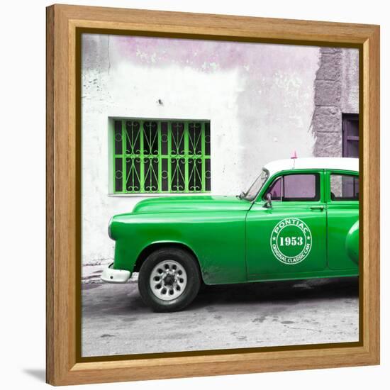 Cuba Fuerte Collection SQ - Green Pontiac 1953 Original Classic Car-Philippe Hugonnard-Framed Stretched Canvas