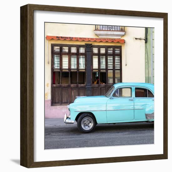 Cuba Fuerte Collection SQ - Havana Club and Blue Classic Car-Philippe Hugonnard-Framed Photographic Print