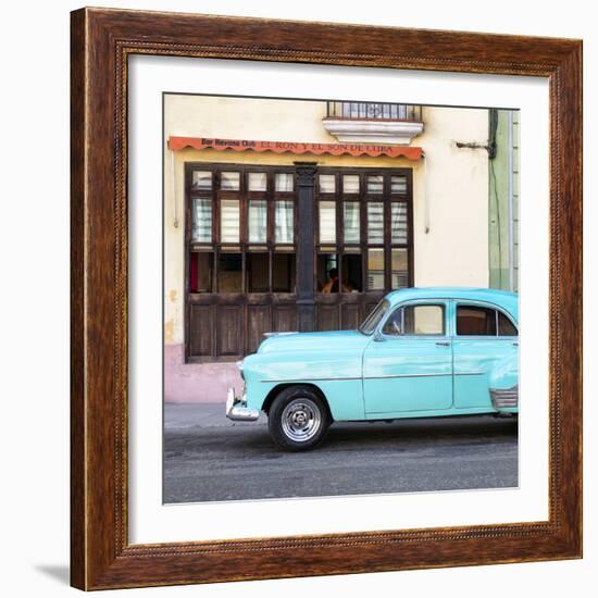 Cuba Fuerte Collection SQ - Havana Club and Blue Classic Car-Philippe Hugonnard-Framed Photographic Print