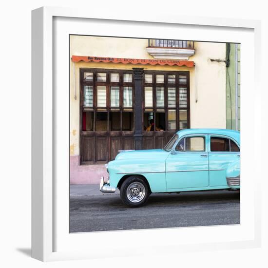 Cuba Fuerte Collection SQ - Havana Club and Blue Classic Car-Philippe Hugonnard-Framed Photographic Print