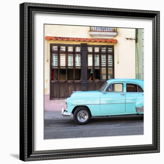 Cuba Fuerte Collection SQ - Havana Club and Blue Classic Car-Philippe Hugonnard-Framed Photographic Print