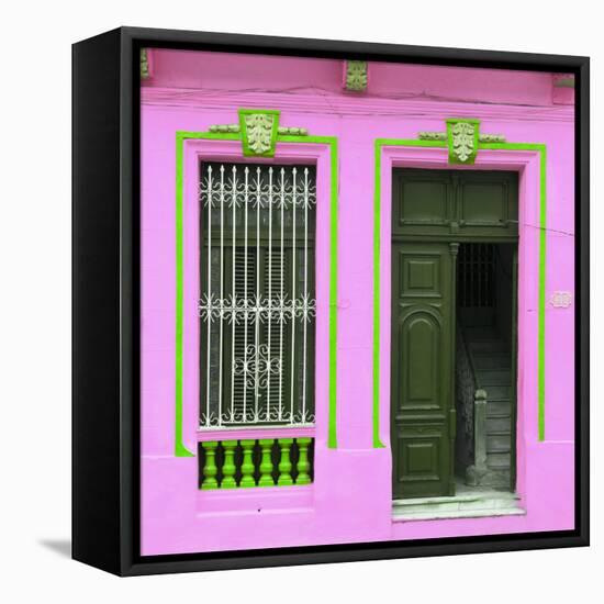 Cuba Fuerte Collection SQ - Havana Pink Façade-Philippe Hugonnard-Framed Stretched Canvas