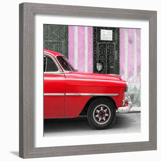 Cuba Fuerte Collection SQ - Havana Red Car-Philippe Hugonnard-Framed Photographic Print