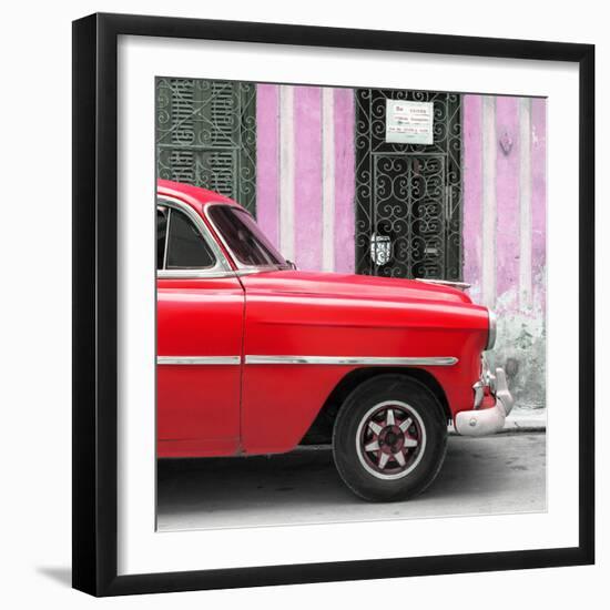 Cuba Fuerte Collection SQ - Havana Red Car-Philippe Hugonnard-Framed Photographic Print