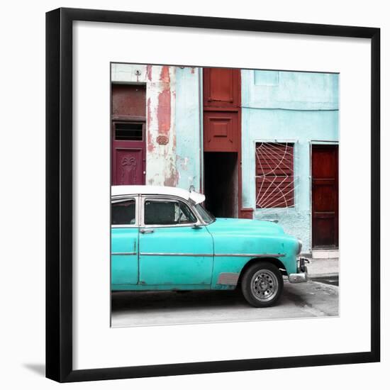 Cuba Fuerte Collection SQ - Havana's Turquoise Vintage Car-Philippe Hugonnard-Framed Photographic Print