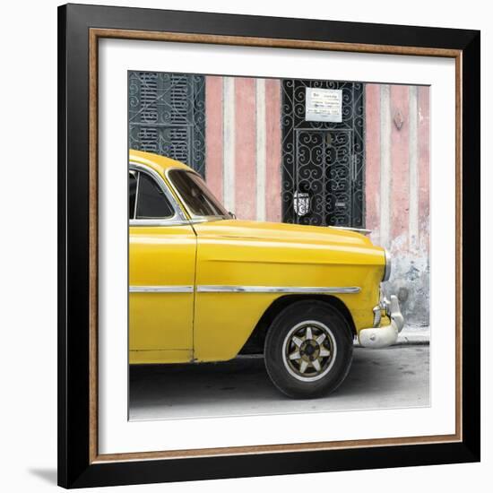 Cuba Fuerte Collection SQ - Havana Yellow Car-Philippe Hugonnard-Framed Photographic Print