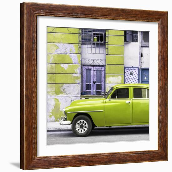 Cuba Fuerte Collection SQ - Lime Green Classic American Car-Philippe Hugonnard-Framed Photographic Print