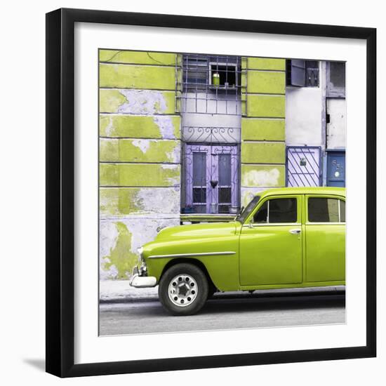 Cuba Fuerte Collection SQ - Lime Green Classic American Car-Philippe Hugonnard-Framed Photographic Print