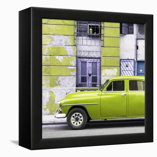 Cuba Fuerte Collection SQ - Lime Green Classic American Car-Philippe Hugonnard-Framed Stretched Canvas