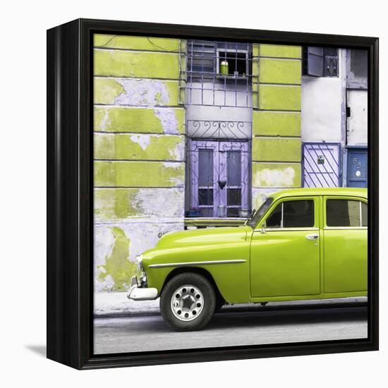 Cuba Fuerte Collection SQ - Lime Green Classic American Car-Philippe Hugonnard-Framed Stretched Canvas