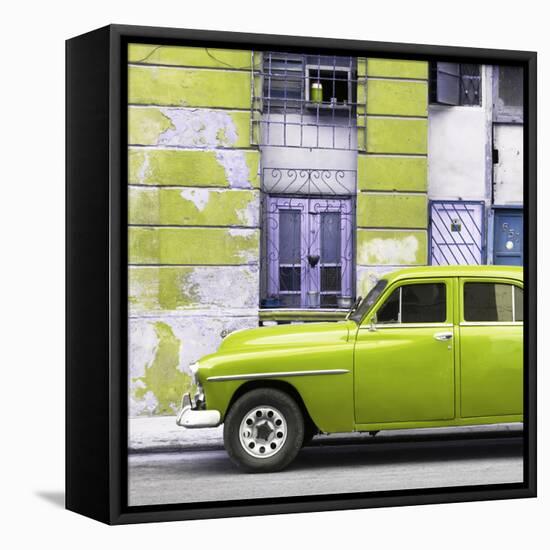 Cuba Fuerte Collection SQ - Lime Green Classic American Car-Philippe Hugonnard-Framed Stretched Canvas