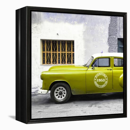 Cuba Fuerte Collection SQ - Lime Green Pontiac 1953 Original Classic Car-Philippe Hugonnard-Framed Stretched Canvas