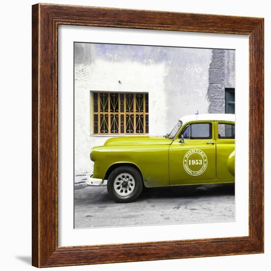 Cuba Fuerte Collection SQ - Lime Green Pontiac 1953 Original Classic Car-Philippe Hugonnard-Framed Photographic Print