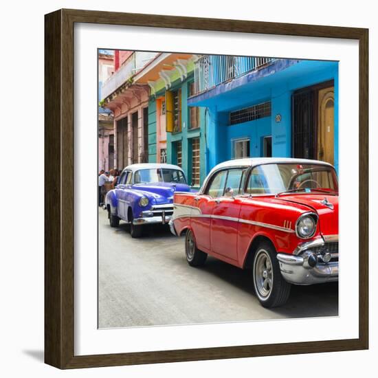 Cuba Fuerte Collection SQ - Old Cars Chevrolet Red and Purple-Philippe Hugonnard-Framed Photographic Print