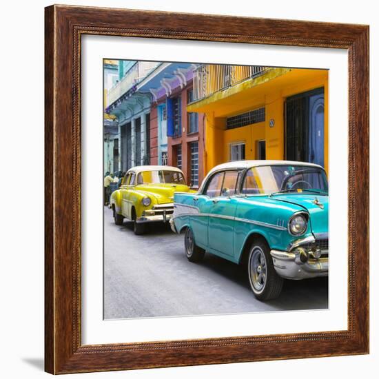 Cuba Fuerte Collection SQ - Old Cars Chevrolet Turquoise and Yellow-Philippe Hugonnard-Framed Photographic Print