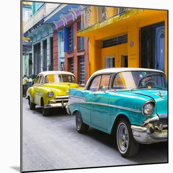 Cuba Fuerte Collection SQ - Old Cars Chevrolet Turquoise and Yellow-Philippe Hugonnard-Mounted Photographic Print