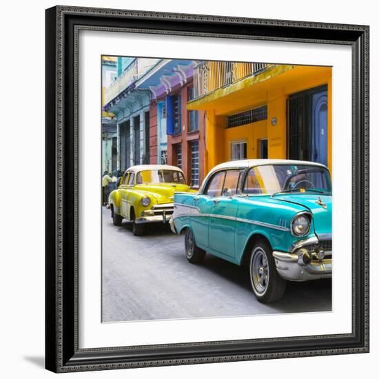 Cuba Fuerte Collection SQ - Old Cars Chevrolet Turquoise and Yellow-Philippe Hugonnard-Framed Photographic Print