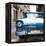 Cuba Fuerte Collection SQ - Old Ford Blue Car-Philippe Hugonnard-Framed Stretched Canvas