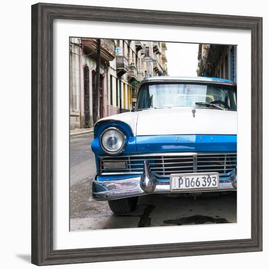 Cuba Fuerte Collection SQ - Old Ford Blue Car-Philippe Hugonnard-Framed Photographic Print