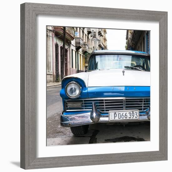 Cuba Fuerte Collection SQ - Old Ford Blue Car-Philippe Hugonnard-Framed Photographic Print