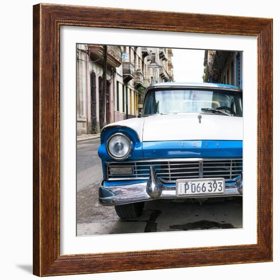 Cuba Fuerte Collection SQ - Old Ford Blue Car-Philippe Hugonnard-Framed Photographic Print